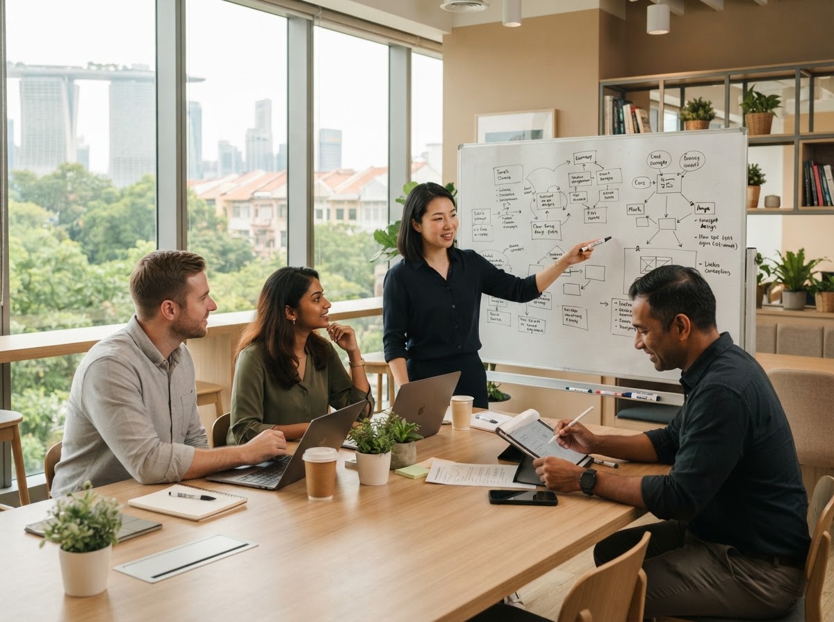 Jexorvyn team reviewing AI-driven portfolio risk analytics